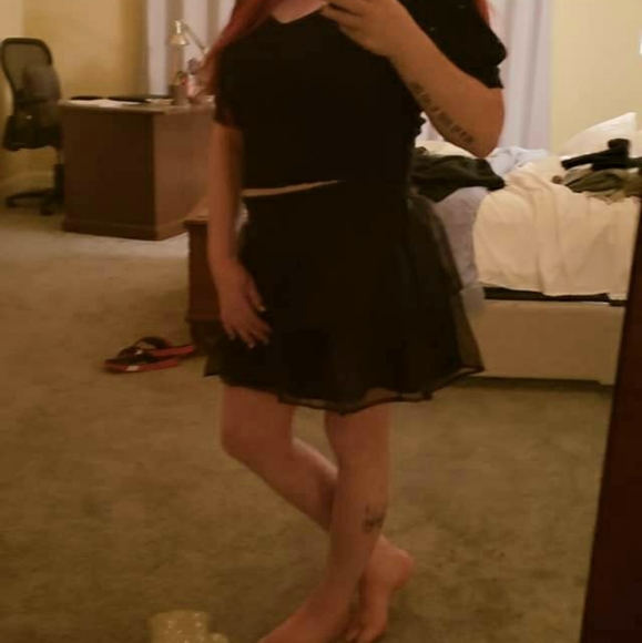 ONE LEFT! Forever 21 Black Mini Skirt with Tulle - Picture 9 of 9